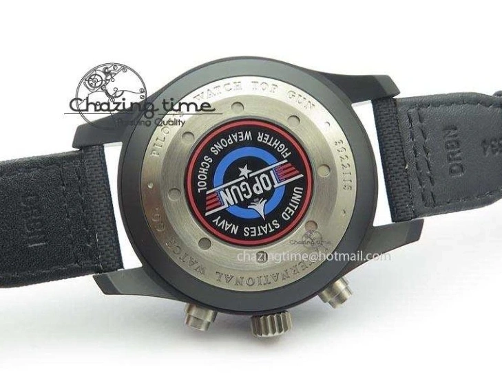 MIROTIME 0414 Pilot Chrono IW388003 Real Ceramic V6F Best Edition Green Markers On Black Nylon Strap A Effortless 7283